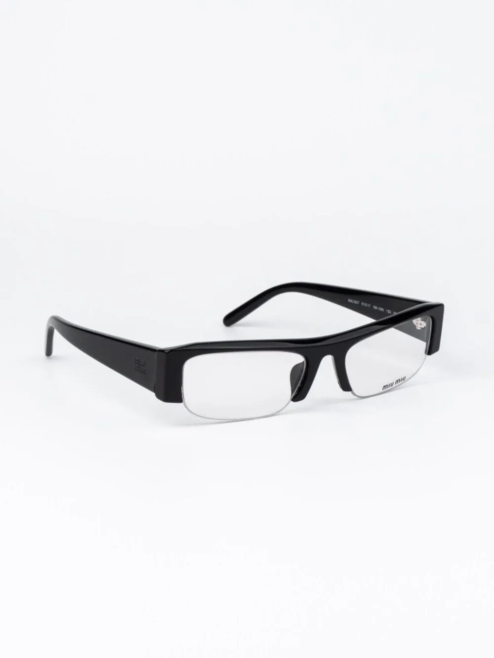 Miu Miu Women Eyeglasses Black Rectangle MUB07S 16K08N NEW AUTHENTIC